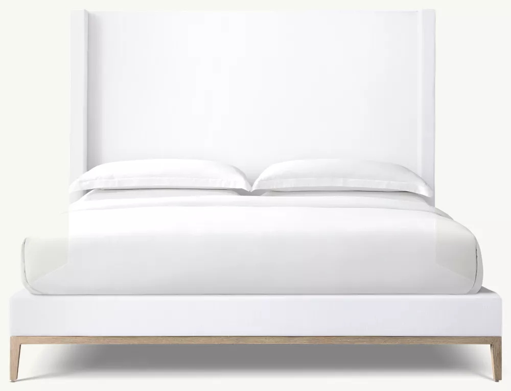  Stoffschutzplattformbett - Eichenbasis