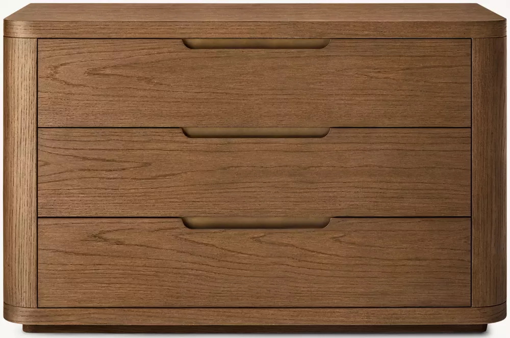 Massivholz abgerundetem Nachttisch