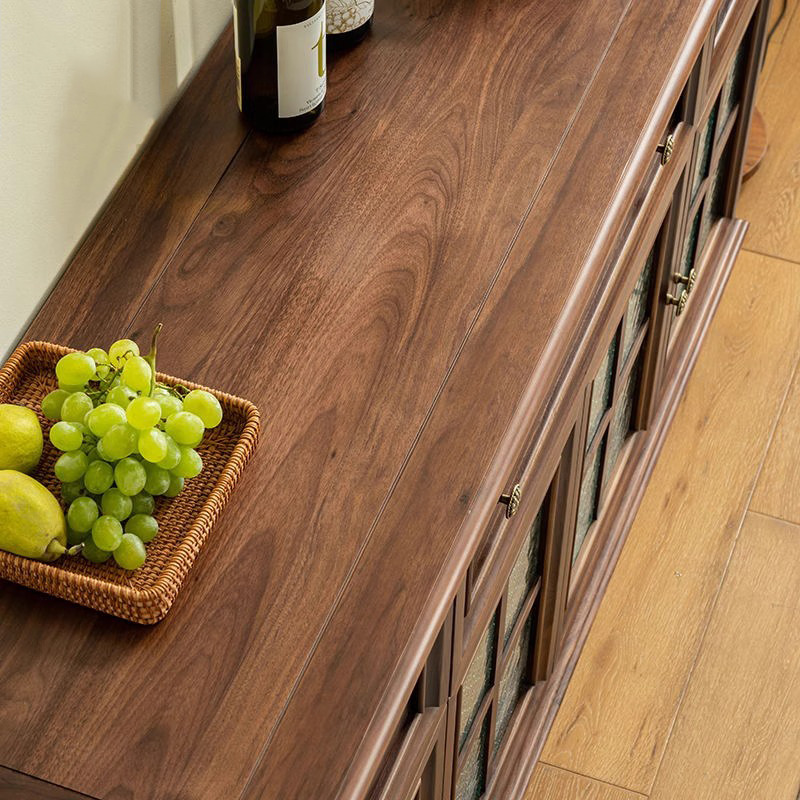 Schwarzes Walnuss -Massivholz -Sideboard