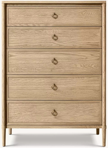 Schminktisch mit fünf Schubladen aus weißem Eichenfurnier