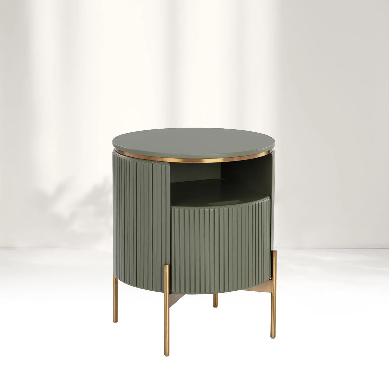  Vertikal - gestreifte runde Sideboard