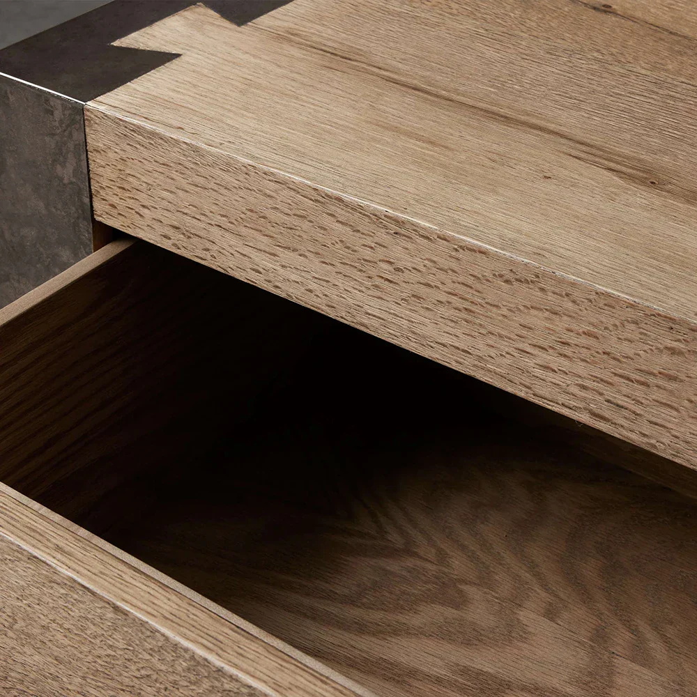 Zwei - Doppelständer - Schubladen Nachttisch