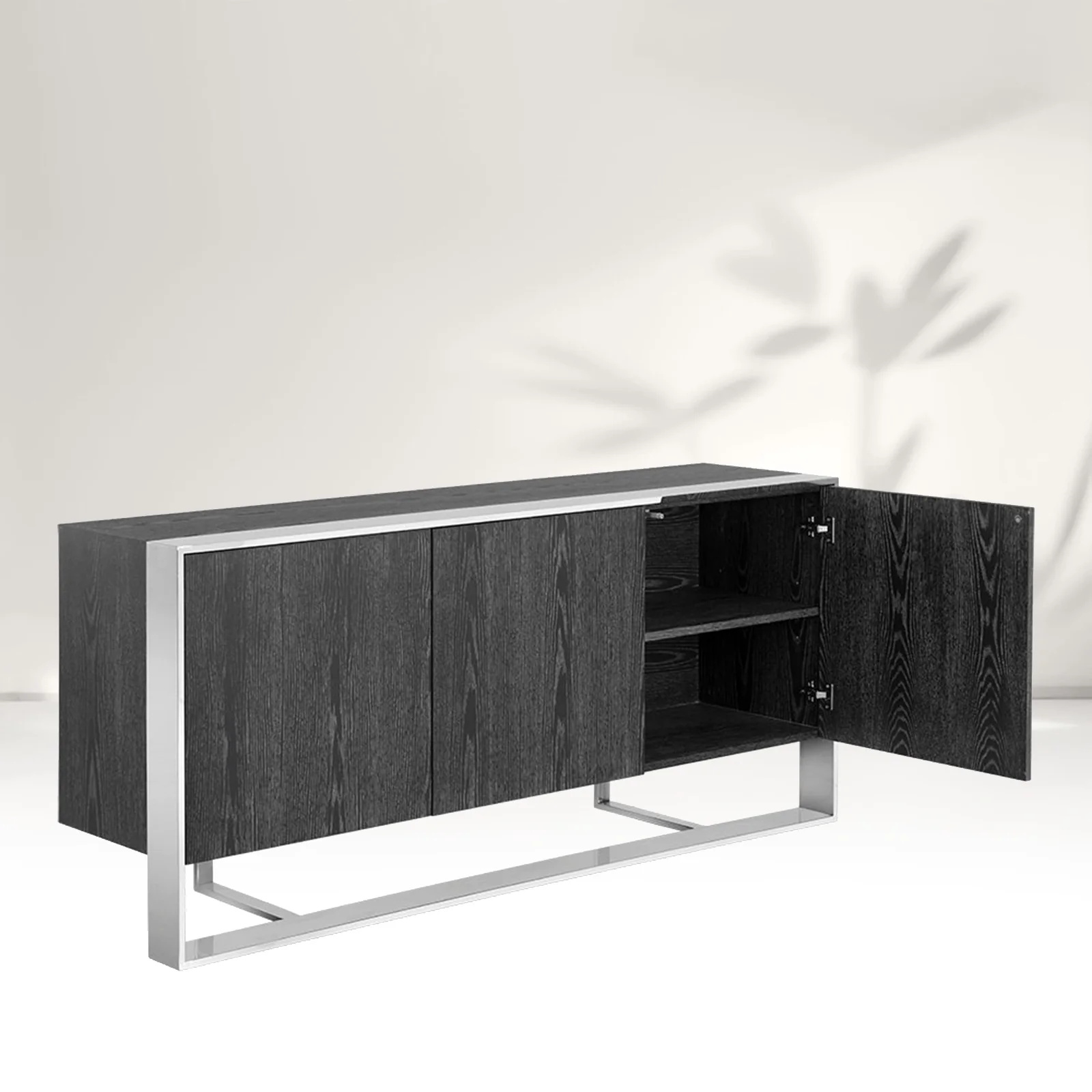 Modernes Metall mit massivem Holz Sideboard