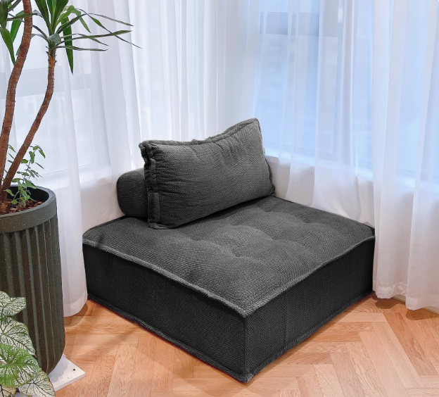 Tofuförmige faule Person Stoffsofa