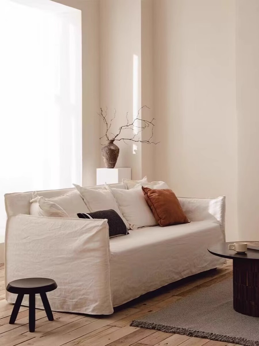 Creme - Stil Wohnzimmer Lounge Sofa