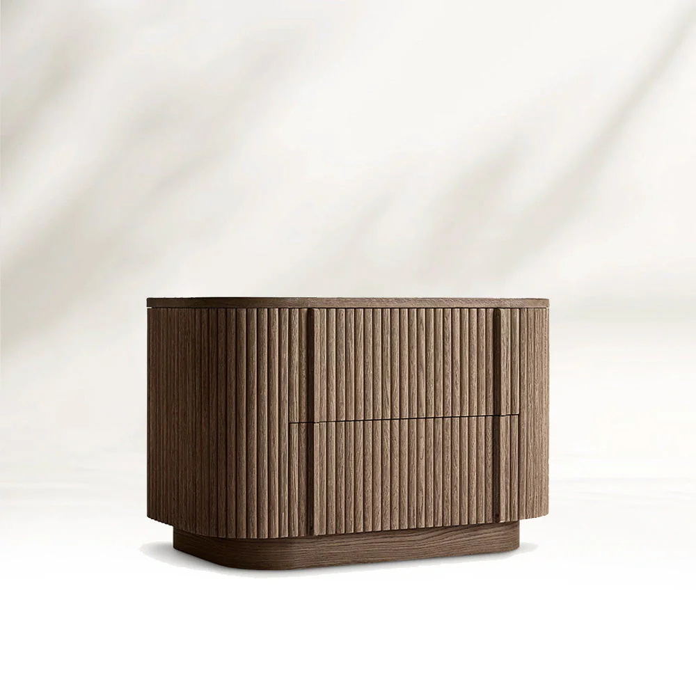 Vertikal - gestreifte gekrümmte Nachttisch