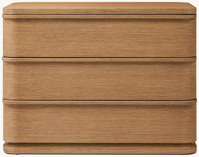 Einfacher Holz am Nachttisch mit drei Drawern