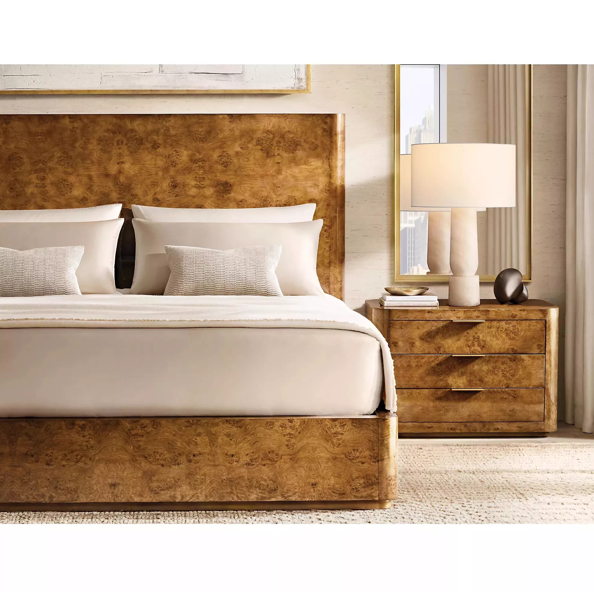 American Country Tree Rinde Serie: Schlafraum mit natürlicher Kunst rekonstruieren