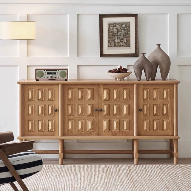 Weißer Eiche Holzflur Organizer