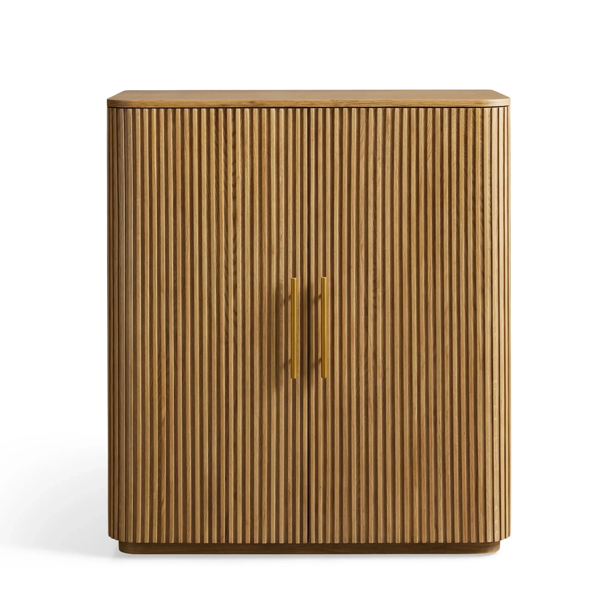 Moderner weißer Eichenweinschrank