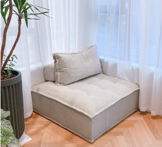 Tofuförmige faule Person Stoffsofa