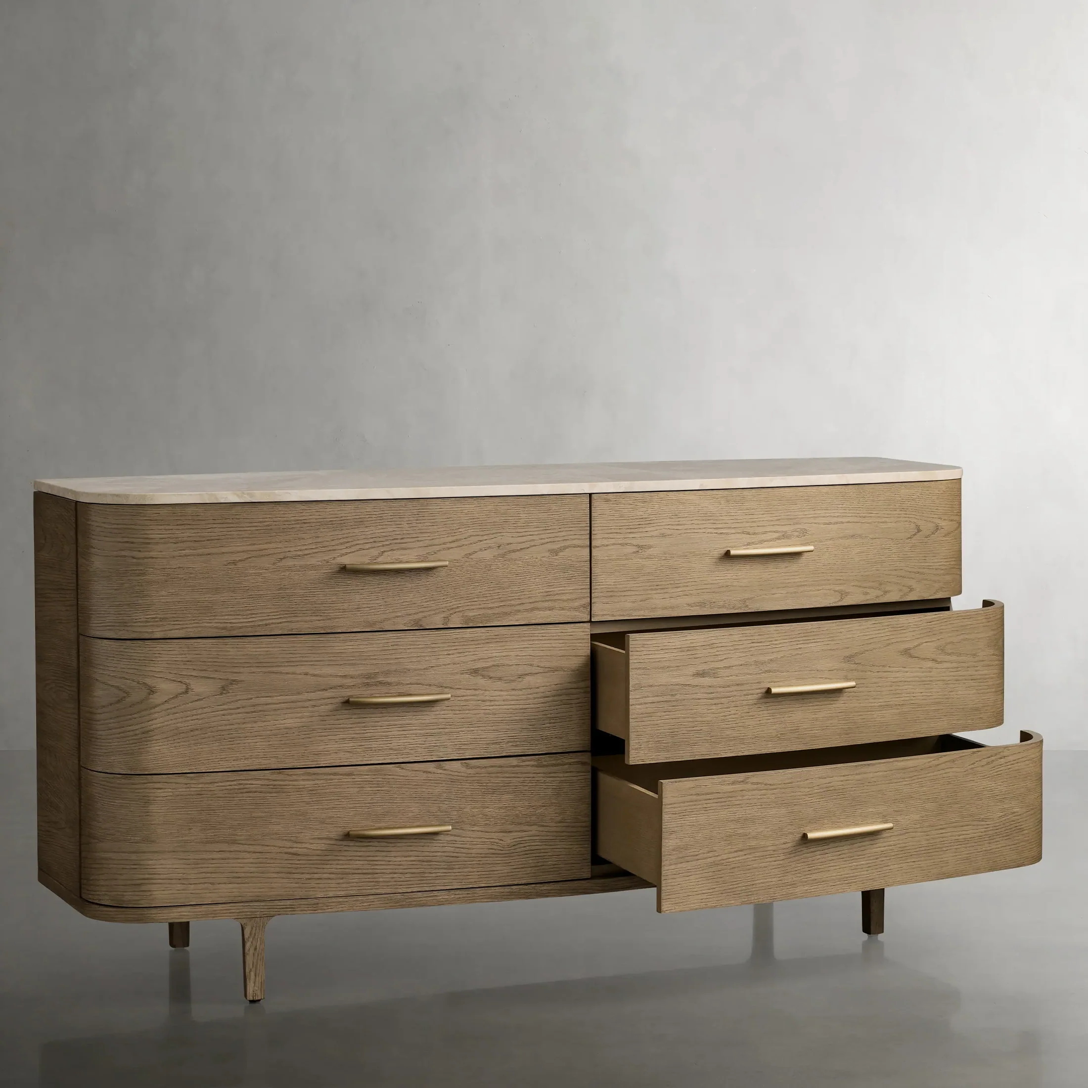 Finnley ARC-förmige Kante Sechs-Drawer-Aufbewahrungskommode 