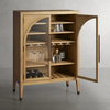 Holzschrank mit Bogen - Top -Glasscheiben 