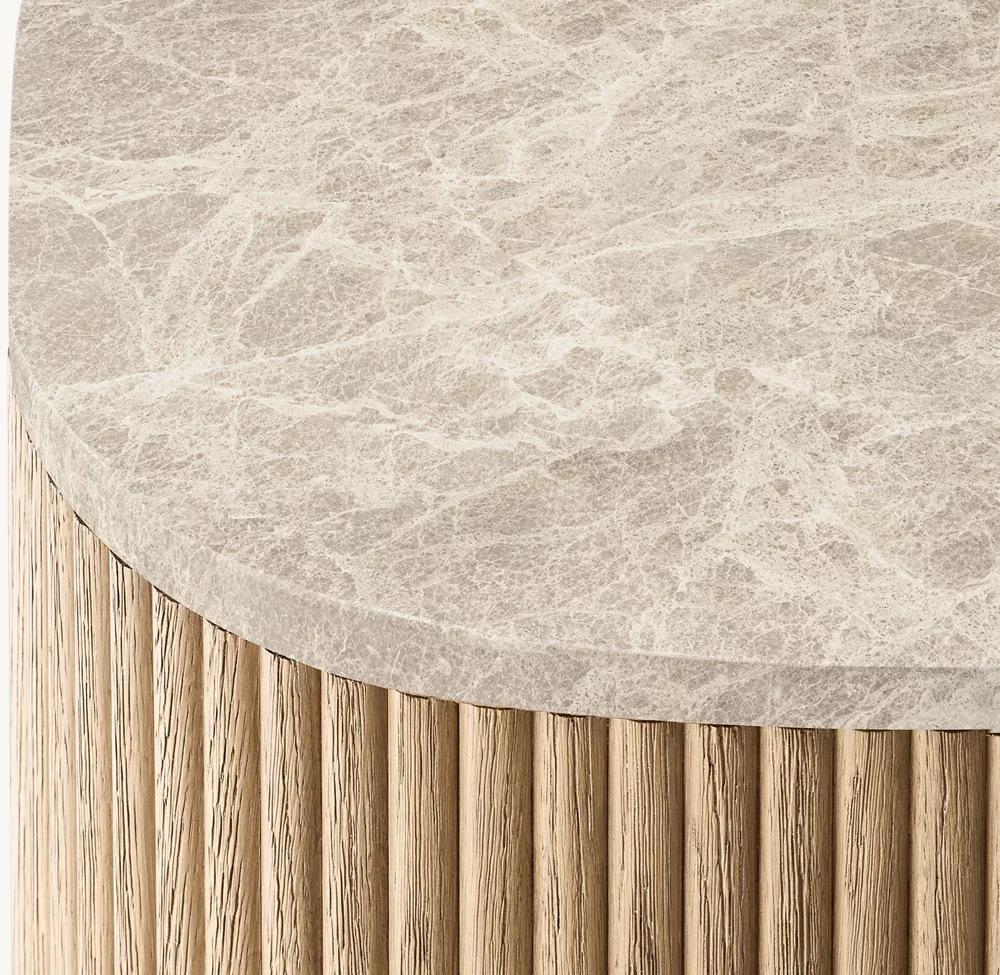 Steinrechte -Rechteck -Beistelltisch