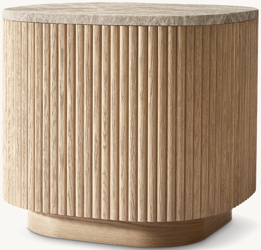 Steinrechte -Rechteck -Beistelltisch