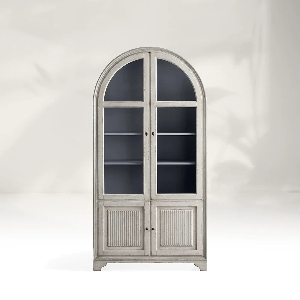 Weiße Eiche Serenity Arc Glass Cabinet