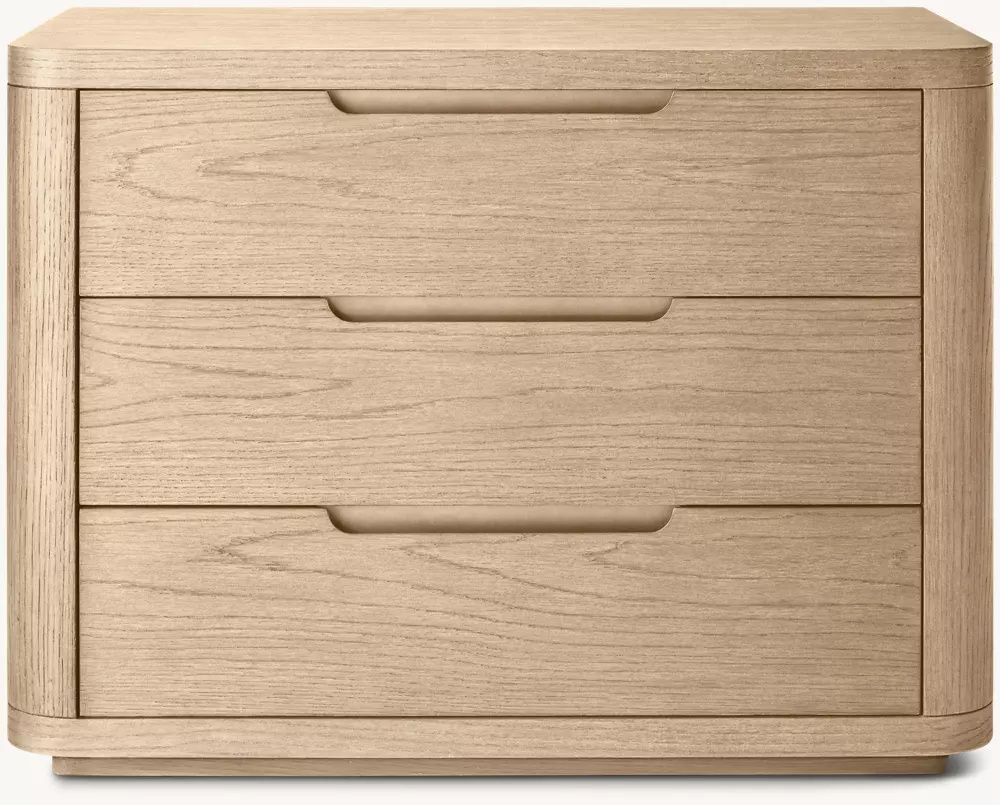 Massivholz abgerundetem Nachttisch