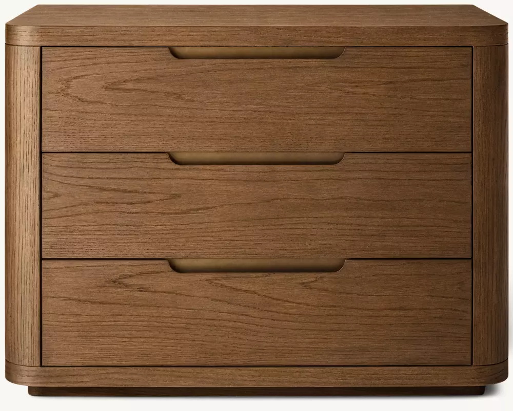 Massivholz abgerundetem Nachttisch