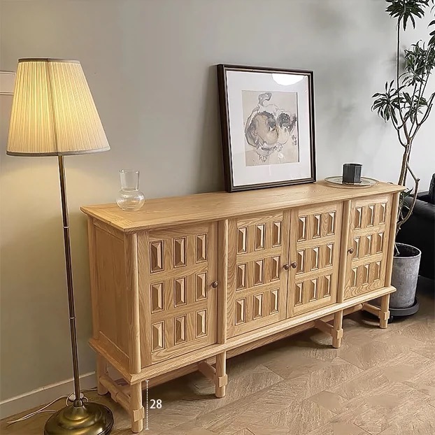 Weißer Eiche Holzflur Organizer