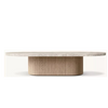 Couchtisch mit Sockel aus Natursteinholz, kostenloser Versand